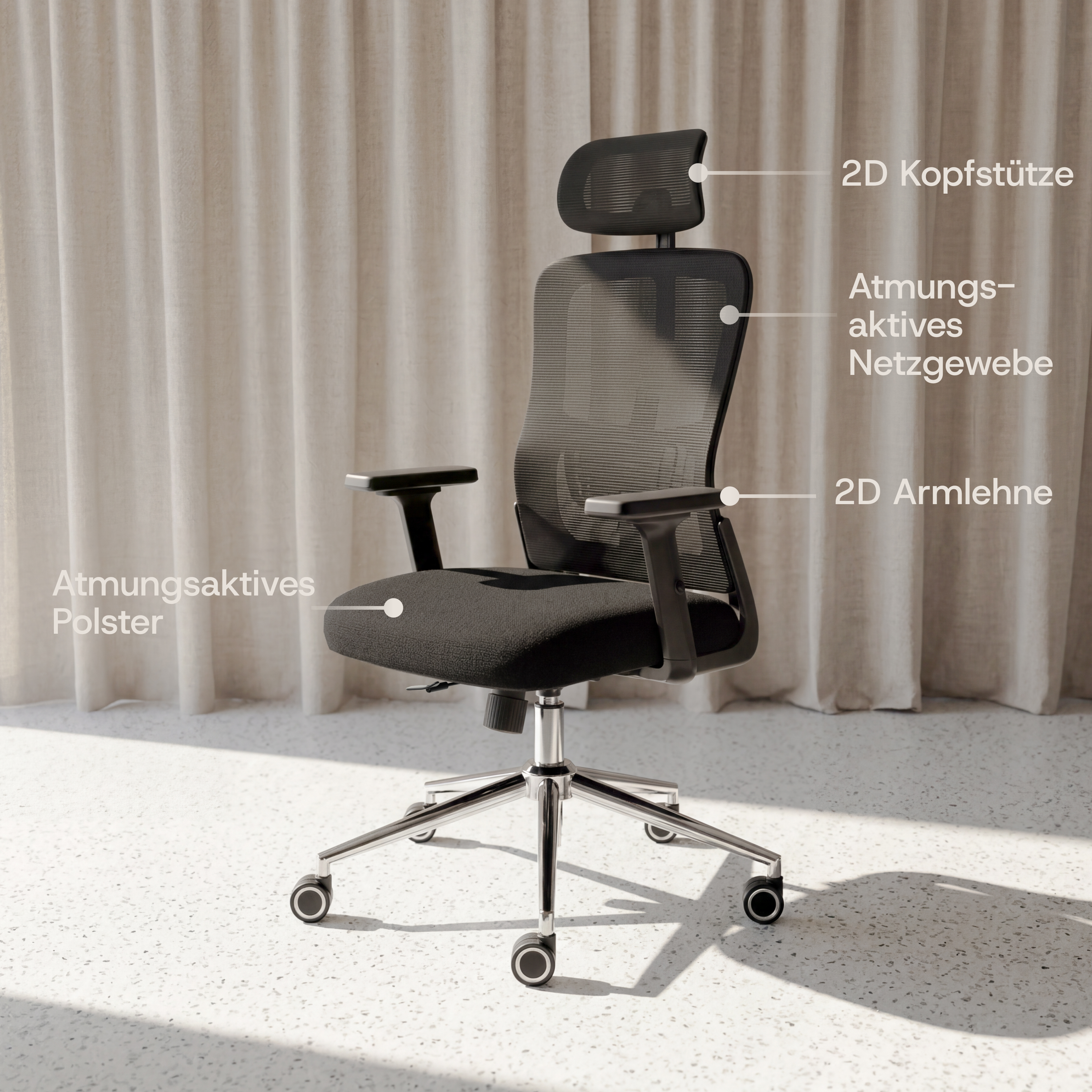 CLOUVOU BrightSeat – Ergonomischer Bürostuhl: Preis-Leistungssieger