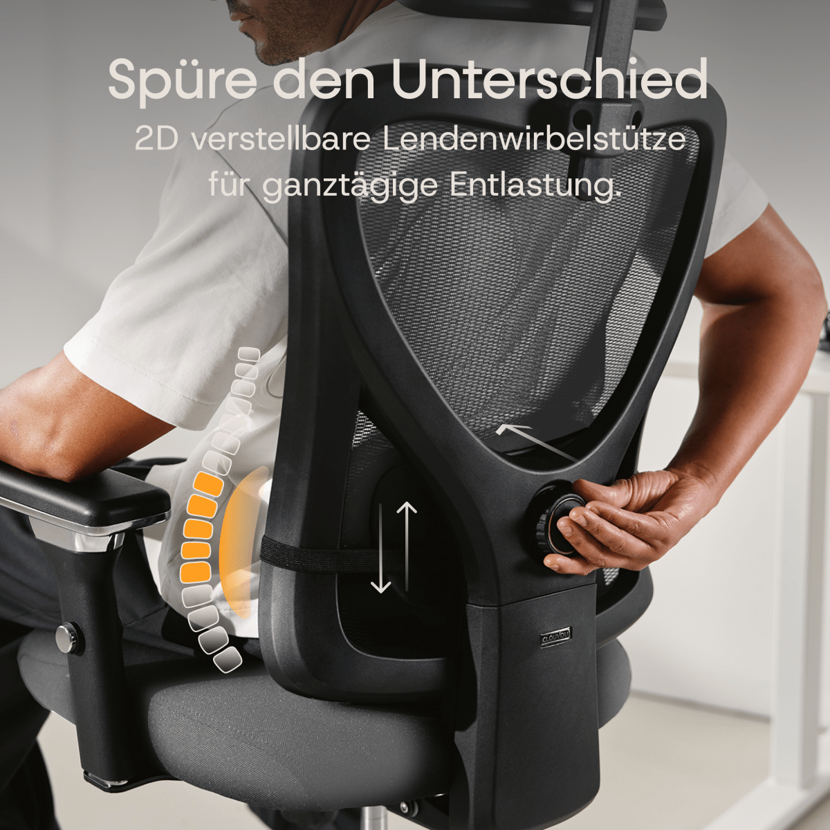 CLOUVOU CleverSeat - Ergonomischer Testsieger Bürostuhl - Clouvou Grau