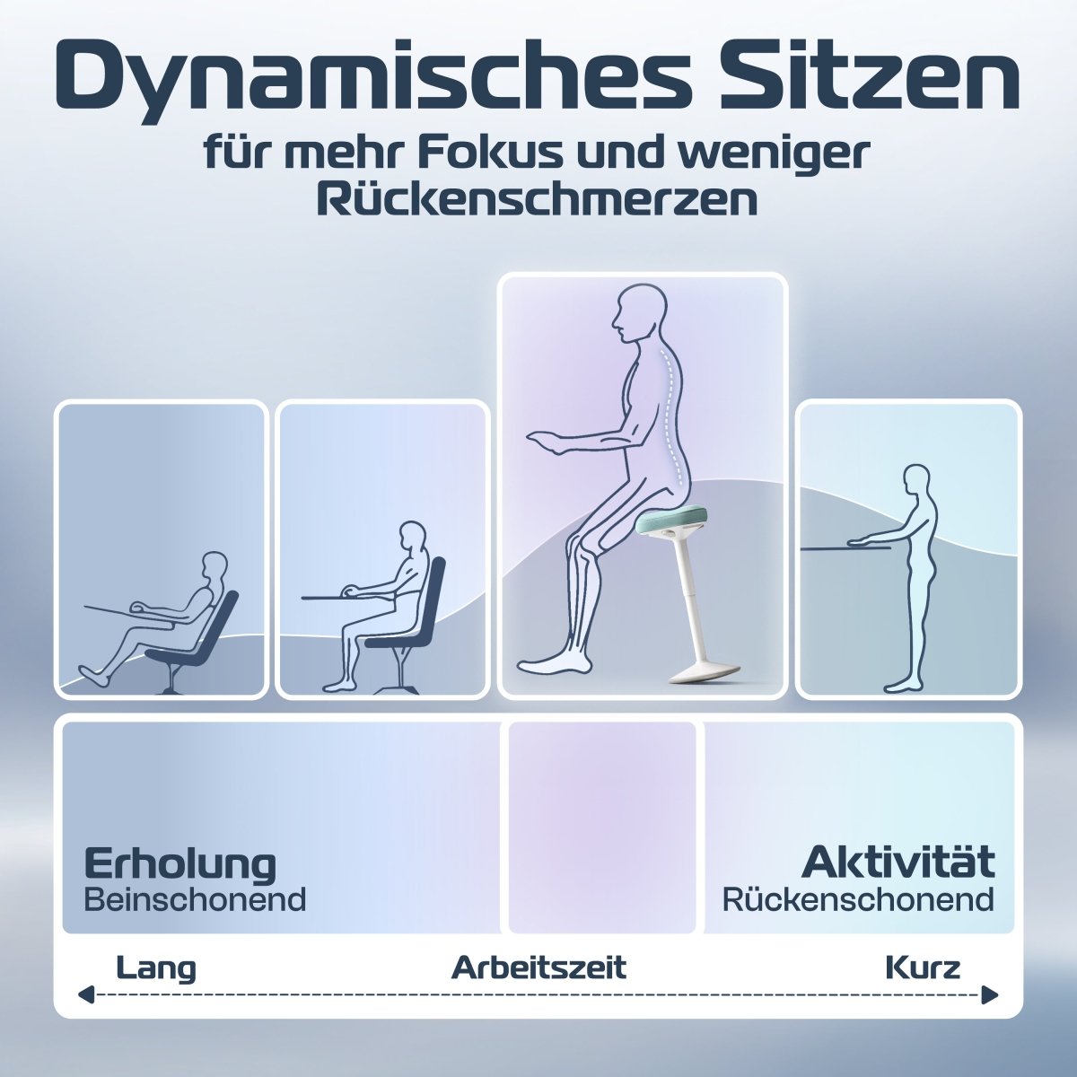 CLOUVOU Nexus - ergonomischer Hocker „Eine stilvolle neue Art des Sitzens“ - Clouvou#farbe_grau