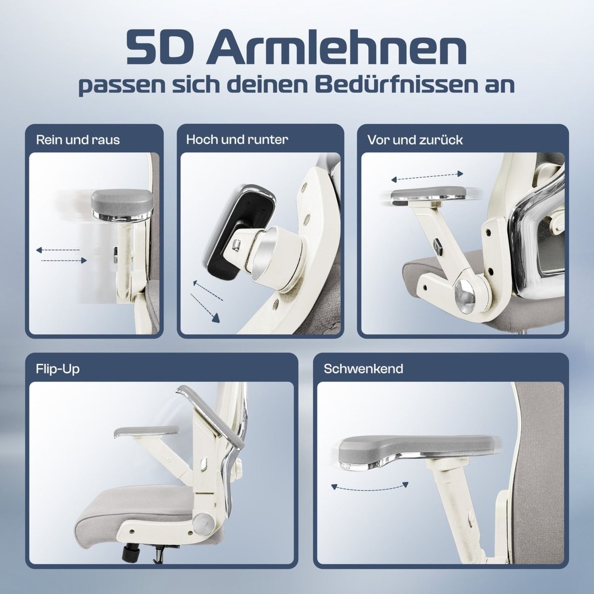 CLOUVOU PowerSeat - Ergonomischer extra breiter Bürostuhl - Clouvou Creme