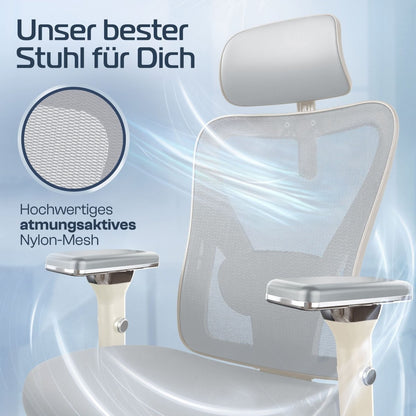 CLOUVOU CleverSeat - Ergonomischer Testsieger Bürostuhl - Clouvou Creme