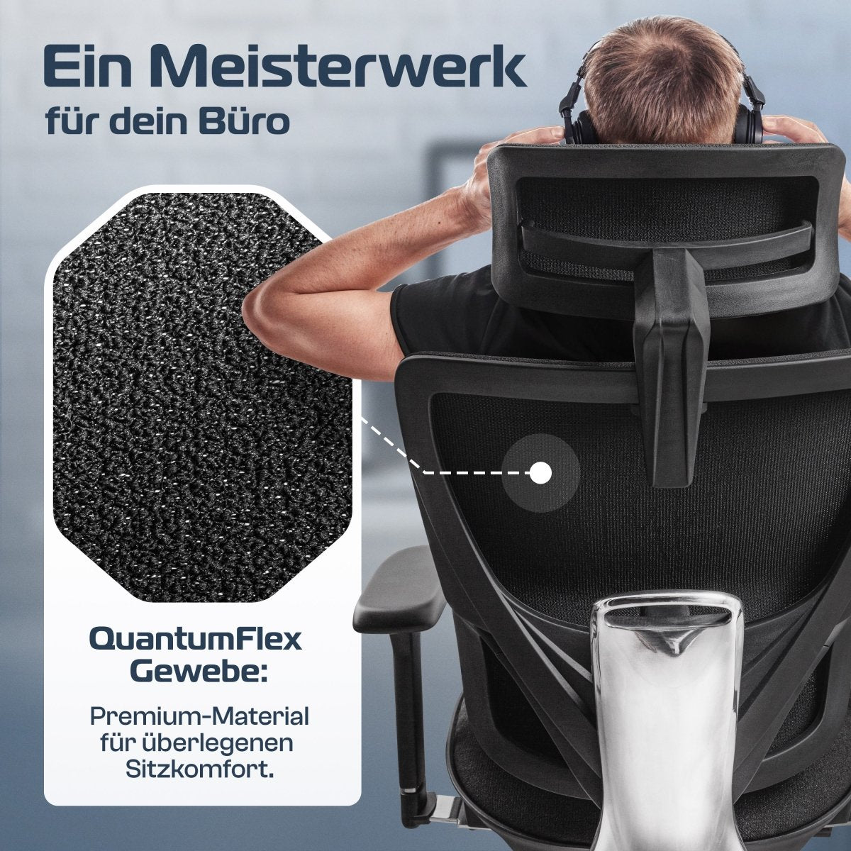 CLOUVOU MasterSeat – Ergonomischer Bürostuhl "Sitzen wie ein König – Komfort neu definiert" - Clouvou #farbe_schwarz