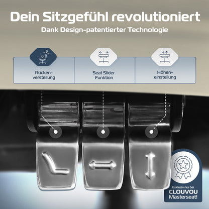 CLOUVOU MasterSeat – Ergonomischer Bürostuhl "Sitzen wie ein König – Komfort neu definiert" - Clouvou#farbe_creme