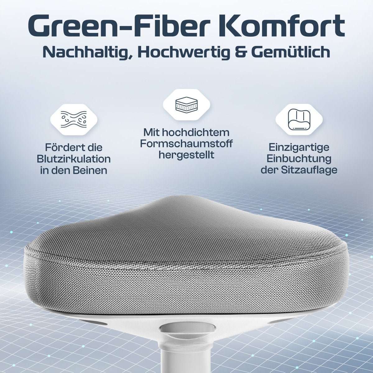 CLOUVOU Nexus - ergonomischer Hocker „Eine stilvolle neue Art des Sitzens“ - Clouvou #farbe_grau