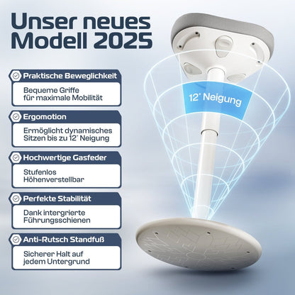 CLOUVOU Nexus - ergonomischer Hocker „Eine stilvolle neue Art des Sitzens“ - Clouvou #farbe_grau