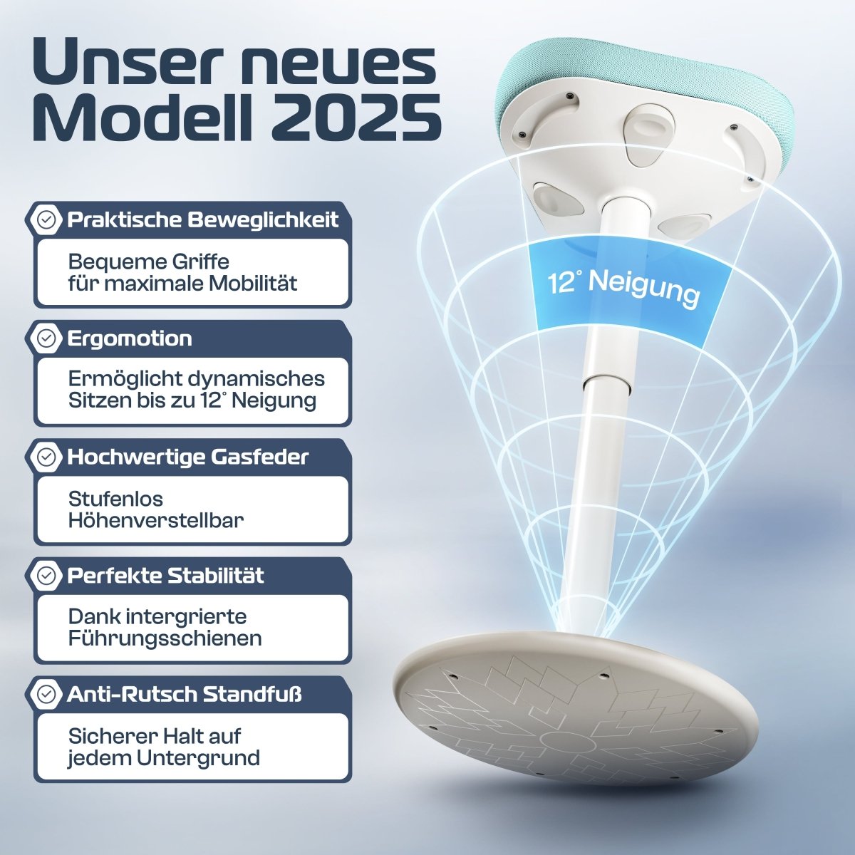 CLOUVOU Nexus - ergonomischer Hocker „Eine stilvolle neue Art des Sitzens“ - Clouvou #farbe_green