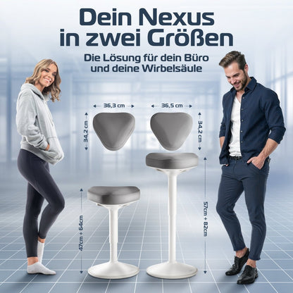 CLOUVOU Nexus - ergonomischer Hocker „Eine stilvolle neue Art des Sitzens“ - Clouvou#farbe_grau
