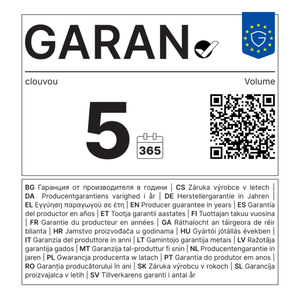 GARAN Label – 5 Jahre Herstellergarantie Clouvou Volume